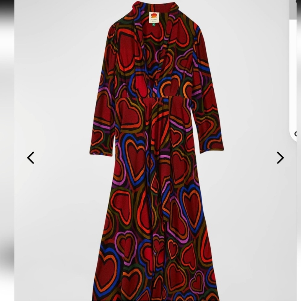 Farm Rio Rainbow Wild Hearts Maxi Dress FARM Rio Size Small EUC NWOT